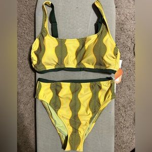 NWT Fe Noel high waist bikini top and bottoms